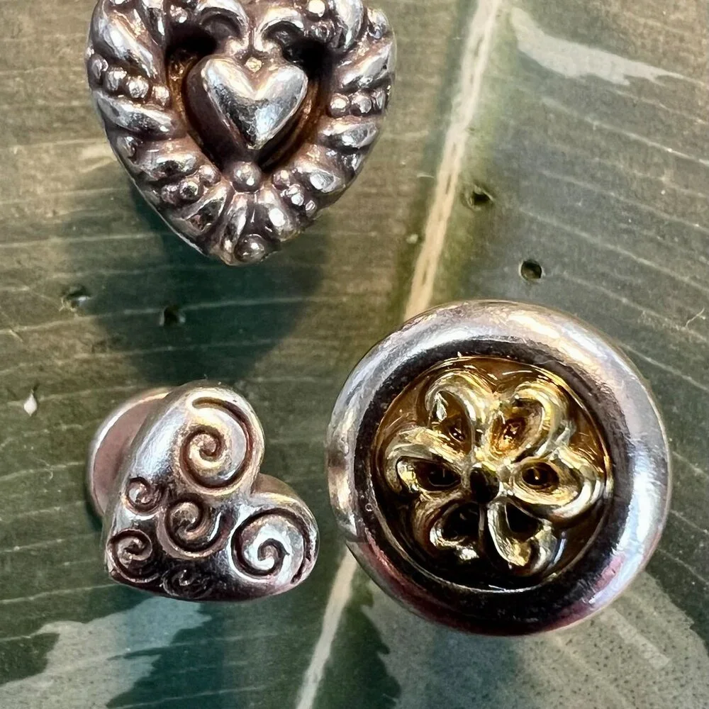 Vintage Brighton Thumb Tacks / Push Pins (3) + Gift Bag